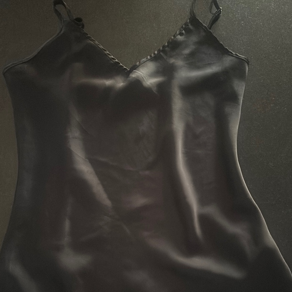 Elegant Black Satin Slip Dress